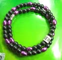 New age healthy mineral hematite beads shop online - magnetic hematite necklace in purple imitation pearls and black gemstones 