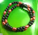 Hematite jewelry magnetic therapy for new age - red imitation pearls and black rhine stones hematite necklace
