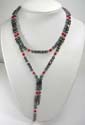 New age hematite shop store online wholesale, magnetic hematite necklace features red rhinestone and silver beads