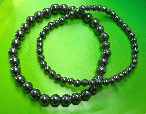 Hematite gemstone jewelry for him / her wholesale distribute black rounded rhinestone hematite necklace online